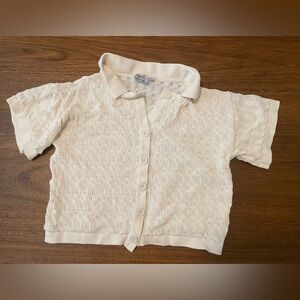 Princess Polly Women’s S/M Cream Cover Up Button Front Shirt